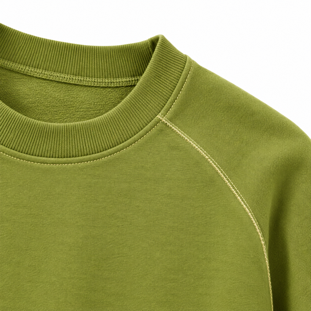 Matcha green men's t-shirt with contrast stitching.