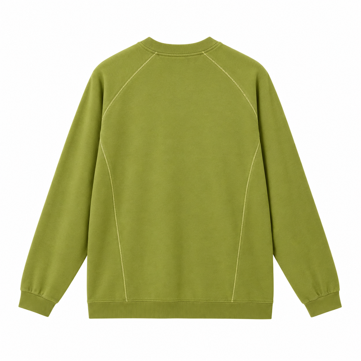 Men's matcha green raglan sleeve t-shirt back view.